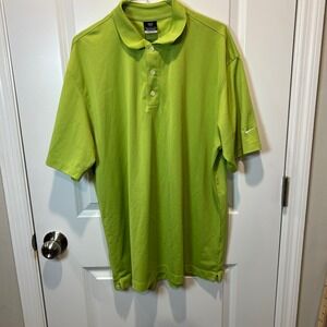 NIKE GOLF Dri-FIT Polo Shirt Men's L Lime Green Short Sleeve Performance